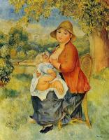 Renoir, Pierre Auguste - Motherhood, Woman Breast Feeding Her Child